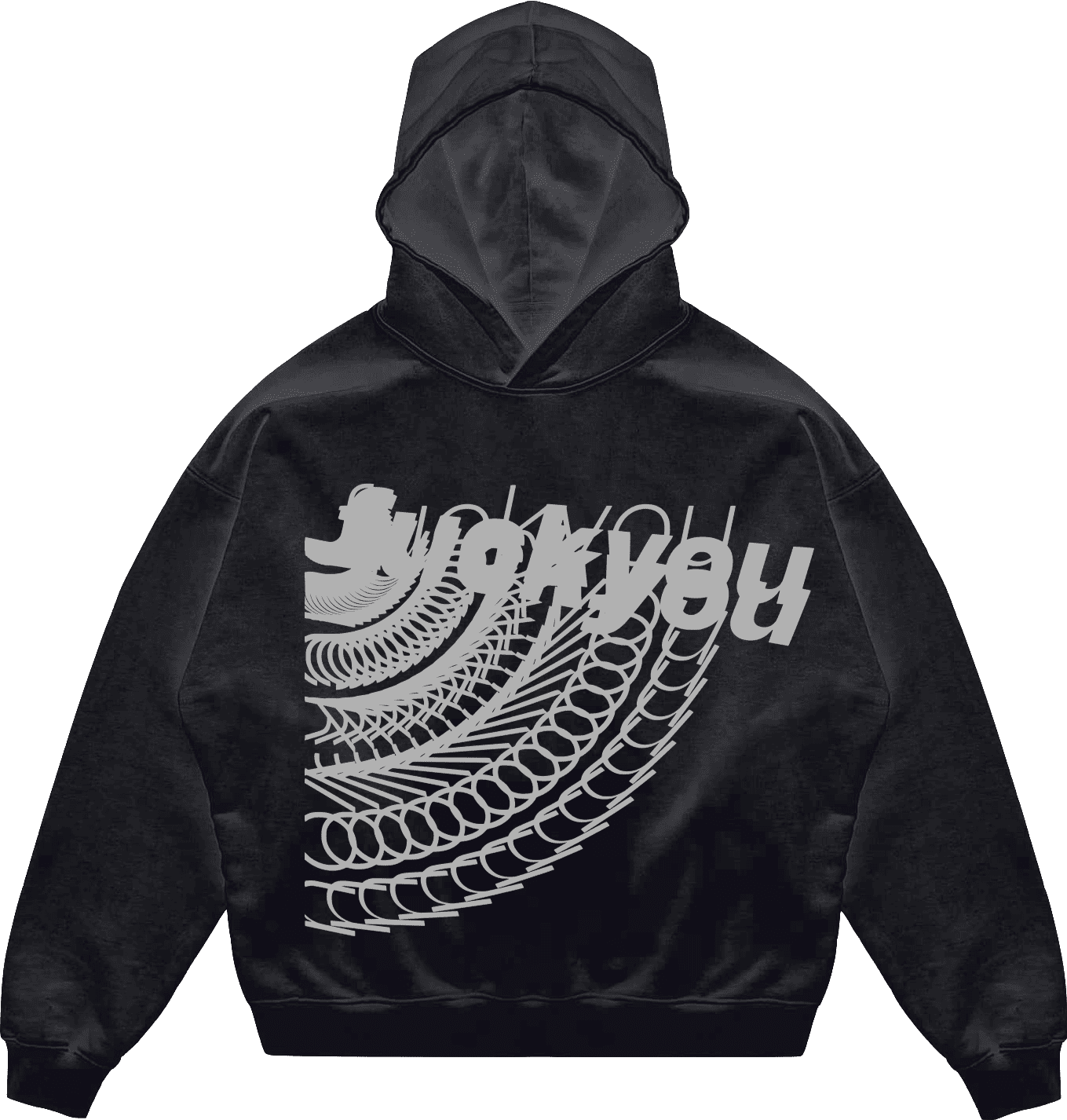 FUUYOU HOODIE BLACK grey